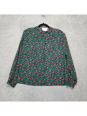 Pendleton Shirt Womens 8 Country Sophisticates Red Green Floral Vintage Top